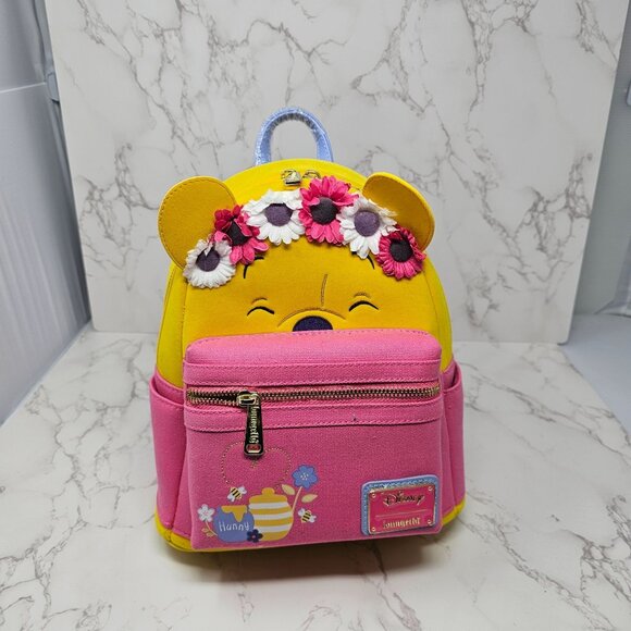 NWT Loungefly Disney Winnie the Pooh Flower Crown Mini Backpack - Picture 1 of 7